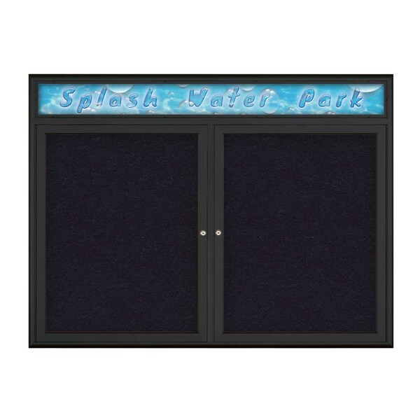 Double Door Radius Corkboard With Header