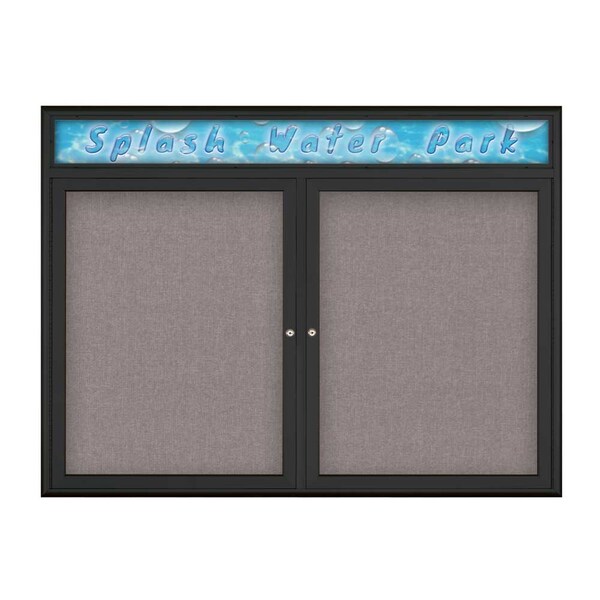 Double Door Radius Corkboard With Header