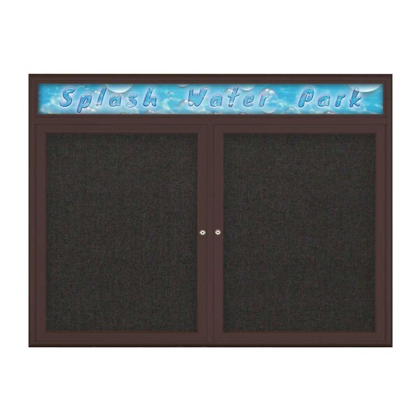 Double Door Radius Corkboard With Header
