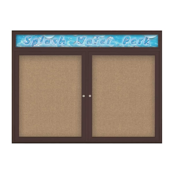 Double Door Radius Corkboard With Header