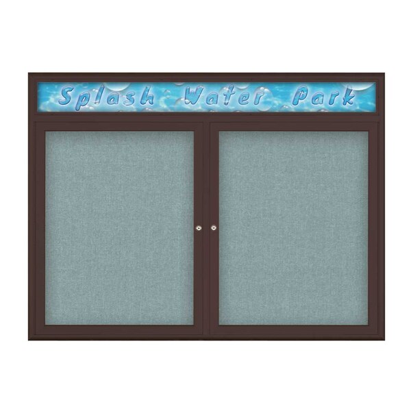 Double Door Radius Corkboard With Header