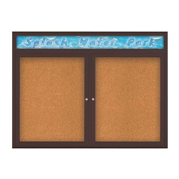 Double Door Radius Corkboard, Header, 48