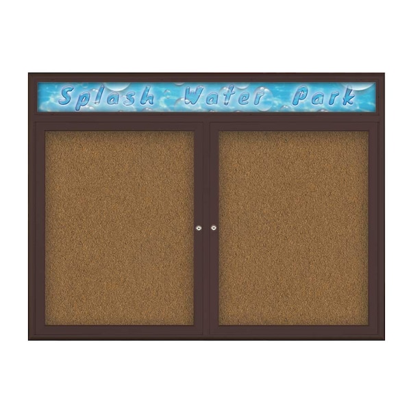 Double Door Radius Corkboard, Header, 48