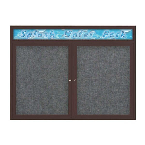 Double Door Radius Corkboard With Header