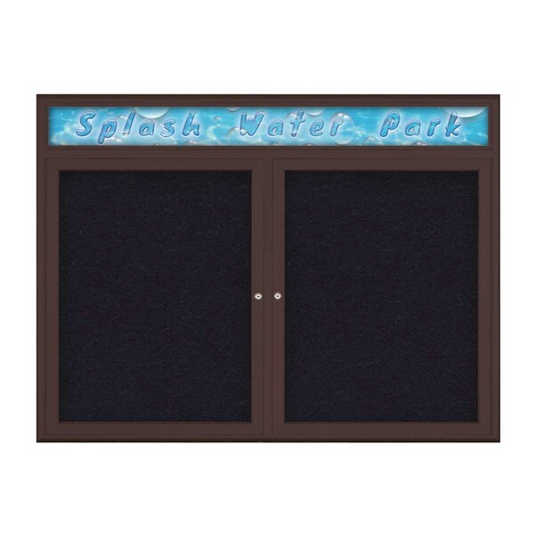 Double Door Radius Corkboard With Header