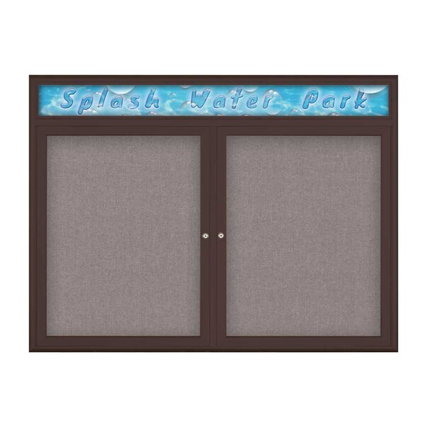 Double Door Radius Corkboard With Header