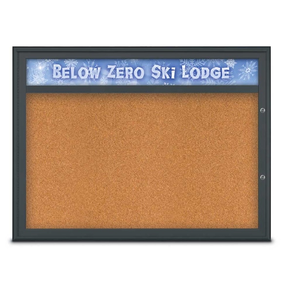 Single Door Radius Plus Corkboard, Header