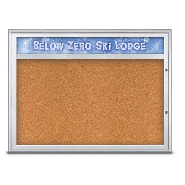 Single Door Radius Plus Corkboard, Header