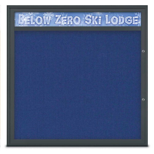 Single Door Radius Plus Corkboard With H, UV8013PLUS48-BLACK-COBACC