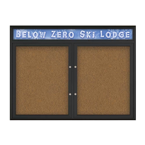 Double Door Radius Plus Corkboard, Hdr, 48