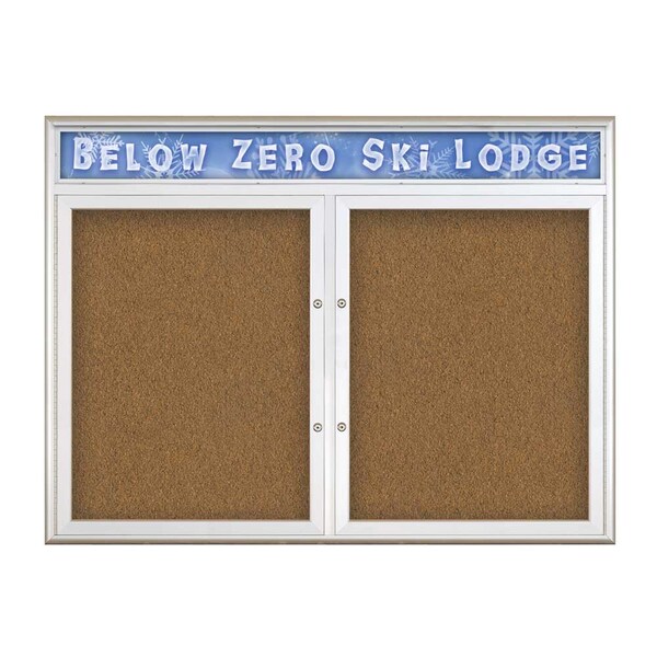 Double Door Radius Plus Corkboard, Hdr, 48