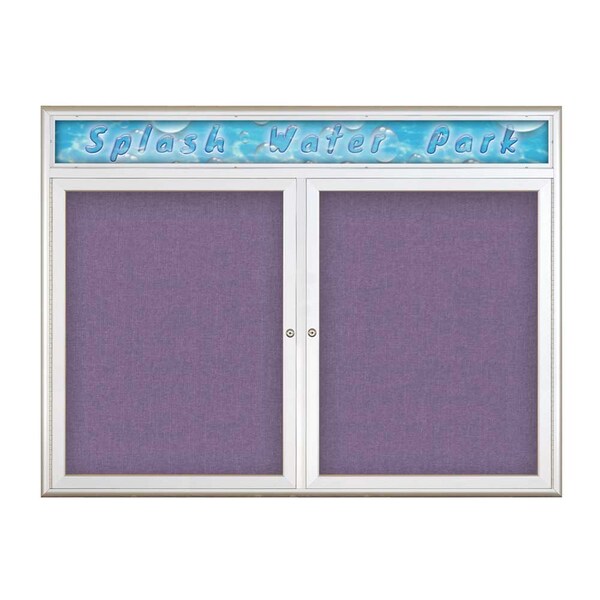 Double Door Radius Corkboard With Header