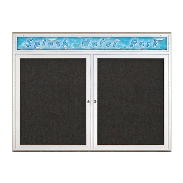 Double Door Radius Corkboard With Header