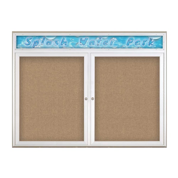 Double Door Radius Corkboard With Header