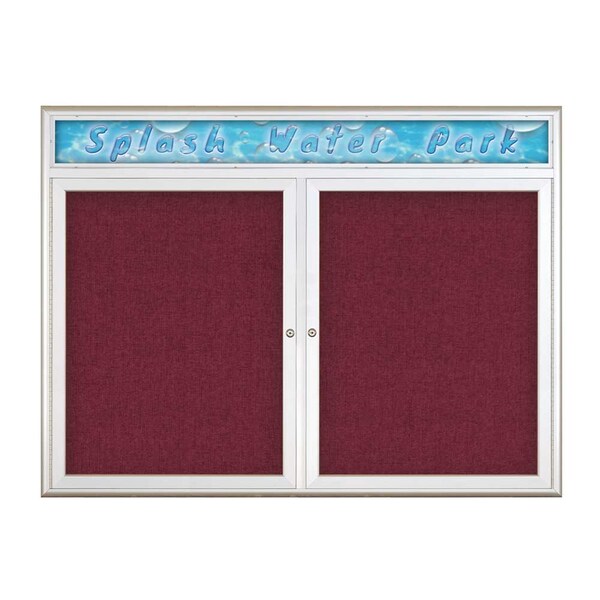 Double Door Radius Corkboard With Header