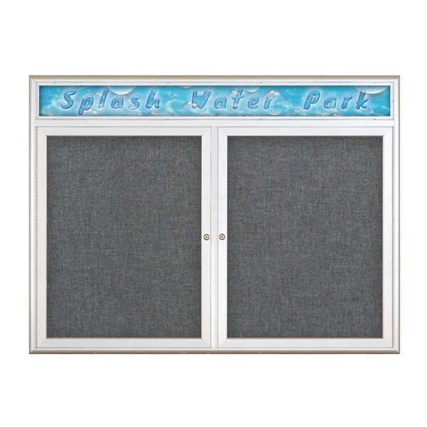 Double Door Radius Corkboard With Header