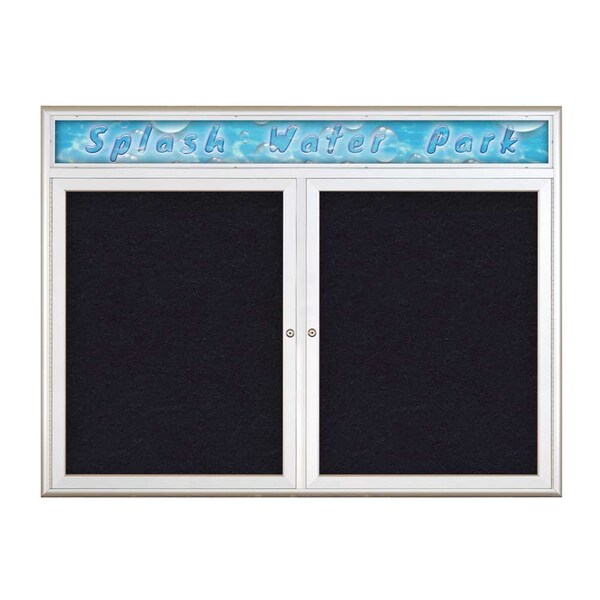 Double Door Radius Corkboard With Header
