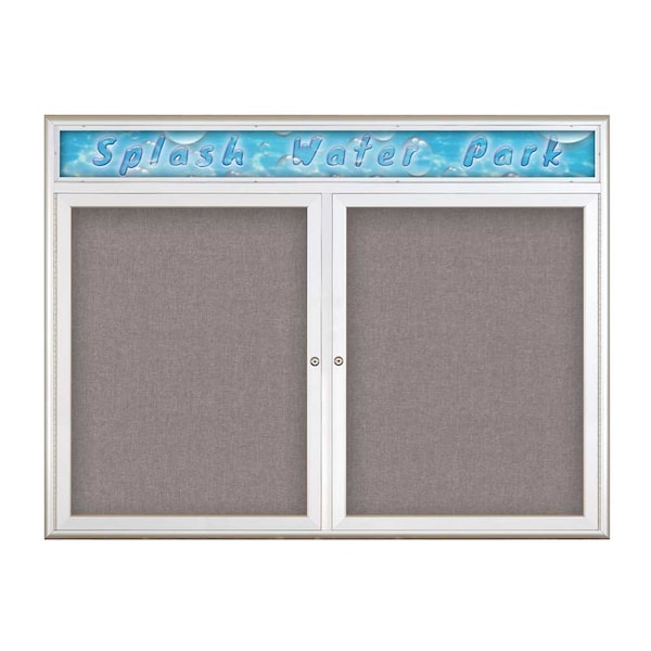 Double Door Radius Corkboard With Header