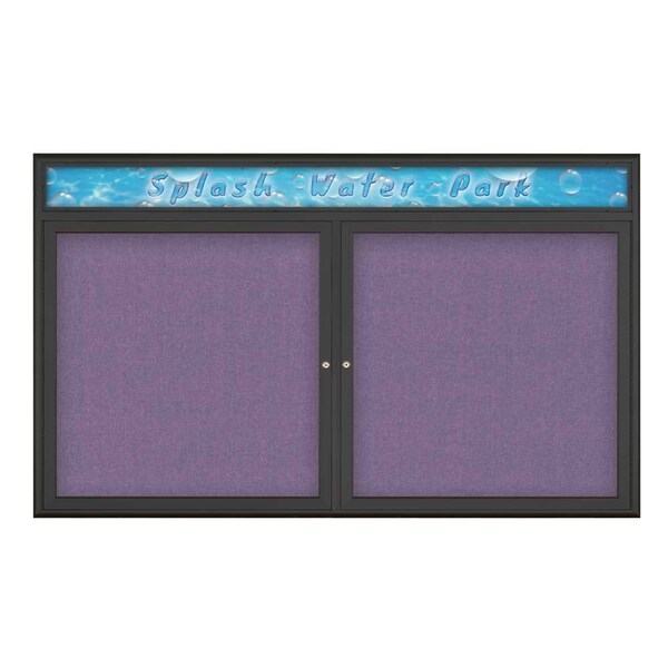Double Door Radius Corkboard With Header