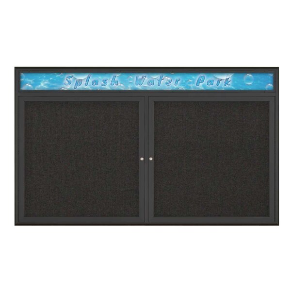 Double Door Radius Corkboard With Header
