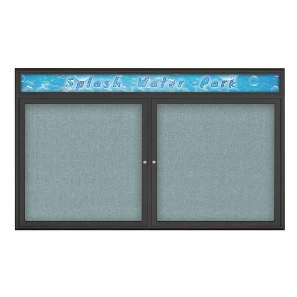Double Door Radius Corkboard With Header