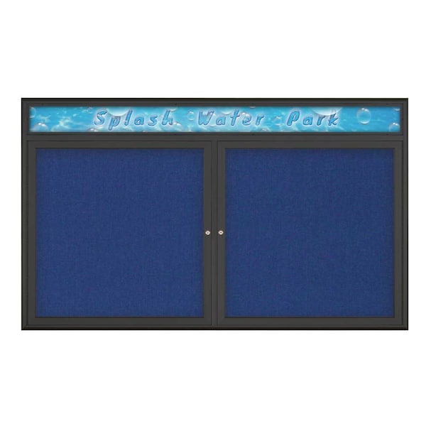 Double Door Radius Corkboard With Header