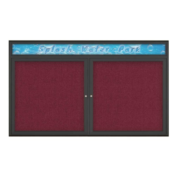 Double Door Radius Corkboard With Header