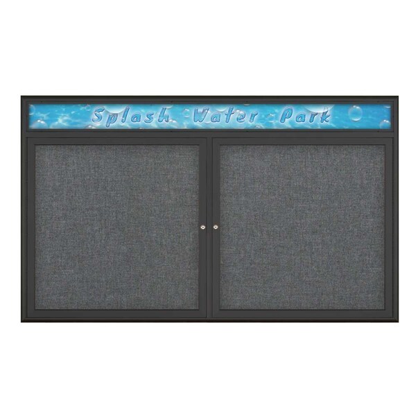 Double Door Radius Corkboard With Header