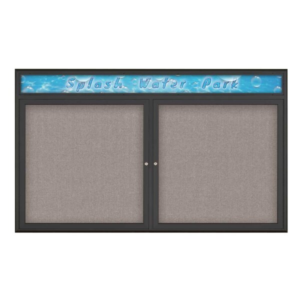 Double Door Radius Corkboard With Header