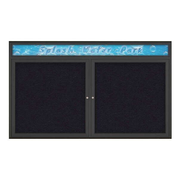 Double Door Radius Corkboard With Header