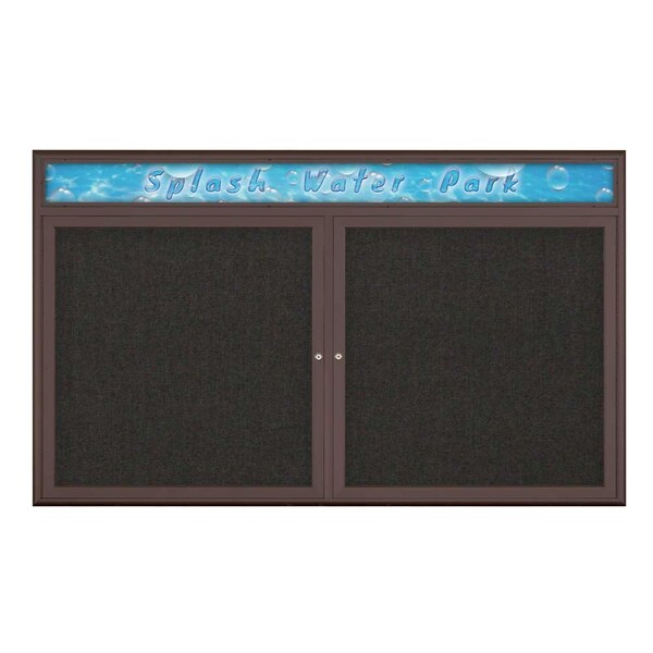 Double Door Radius Corkboard With Header