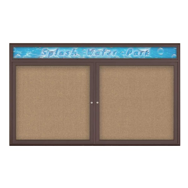 Double Door Radius Corkboard With Header