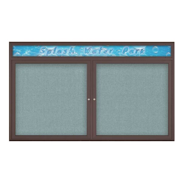Double Door Radius Corkboard With Header
