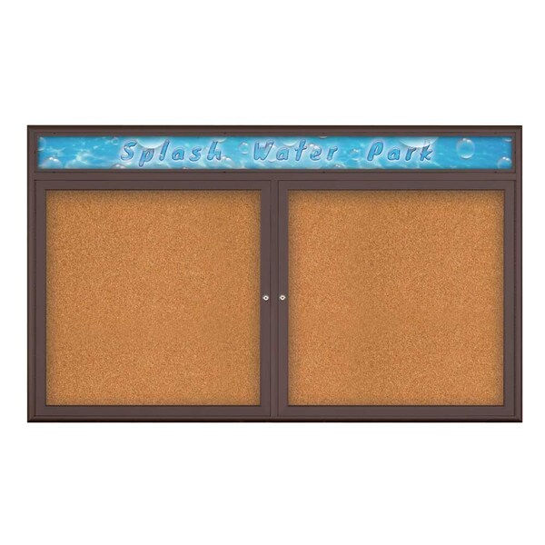 Double Door Radius Corkboard, Header, 60