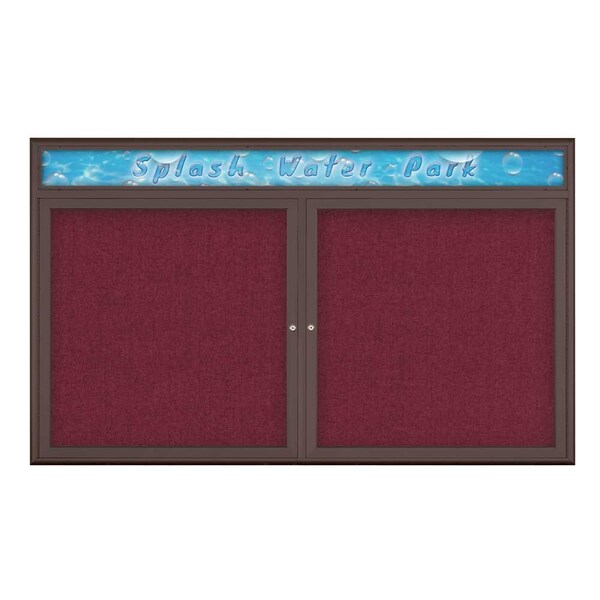 Double Door Radius Corkboard With Header