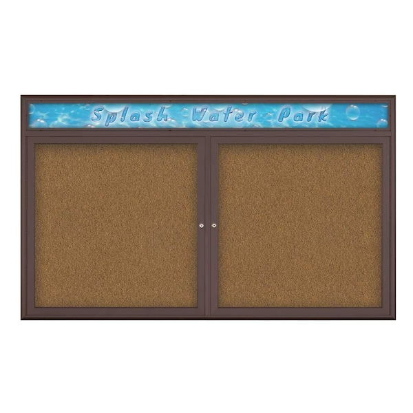 Double Door Radius Corkboard, Header, 60