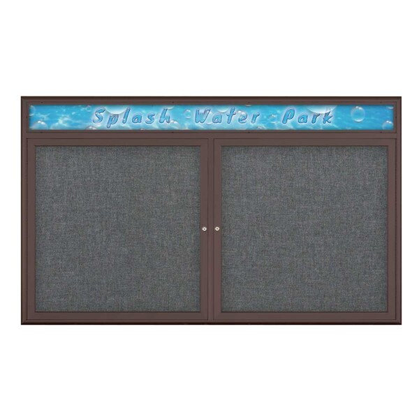 Double Door Radius Corkboard With Header