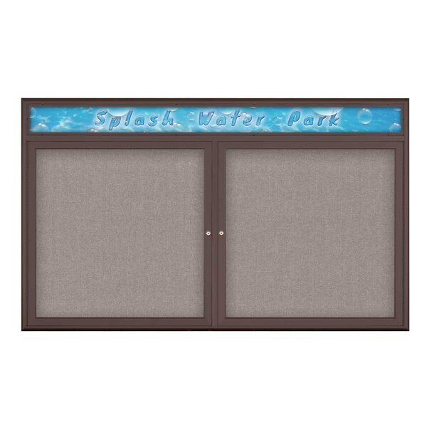 Double Door Radius Corkboard With Header