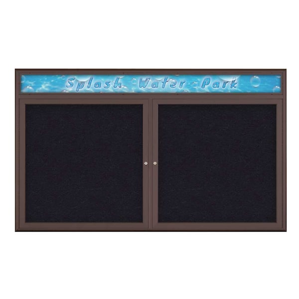 Double Door Radius Corkboard With Header