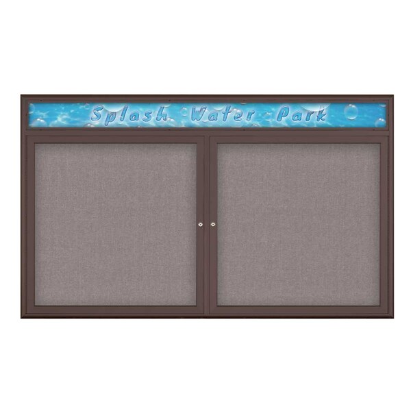 Double Door Radius Corkboard With Header