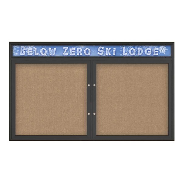 Double Door Radius Plus Corkboard With H