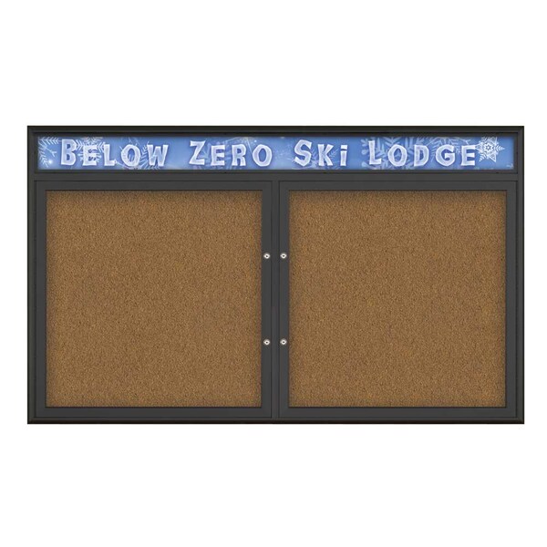 Double Door Radius Plus Corkboard, Hdr, 60
