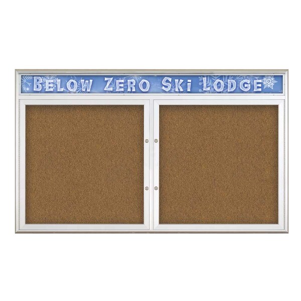 Double Door Radius Plus Corkboard, Hdr, 60