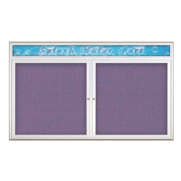 Double Door Radius Corkboard With Header