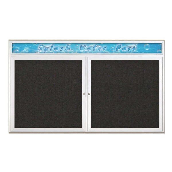 Double Door Radius Corkboard With Header