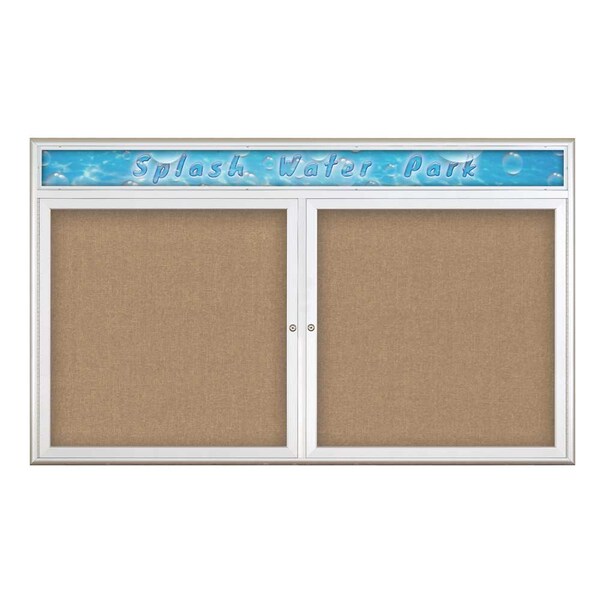 Double Door Radius Corkboard With Header