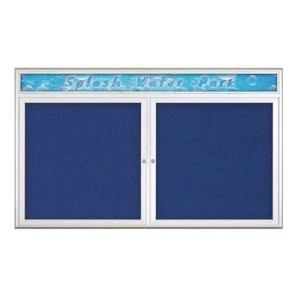 Double Door Radius Corkboard With Header
