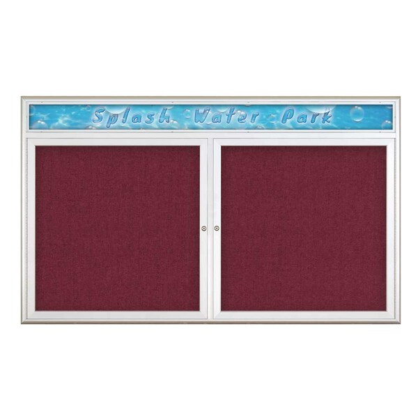 Double Door Radius Corkboard With Header
