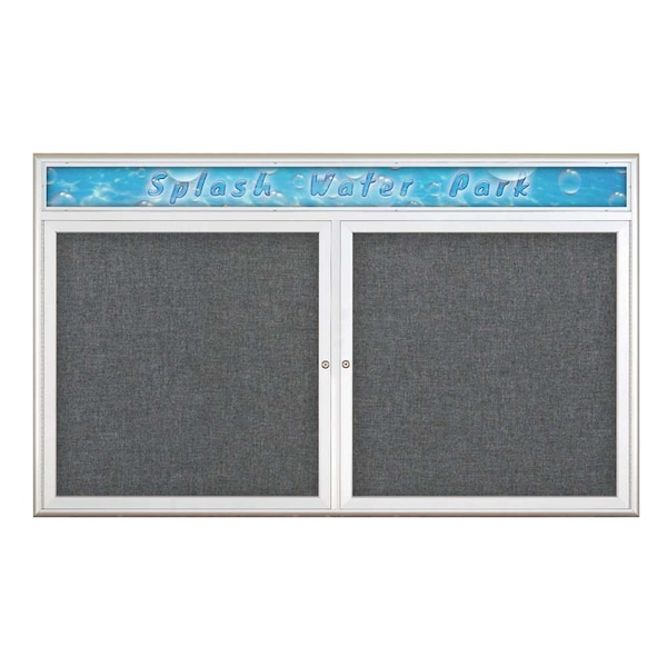Double Door Radius Corkboard With Header