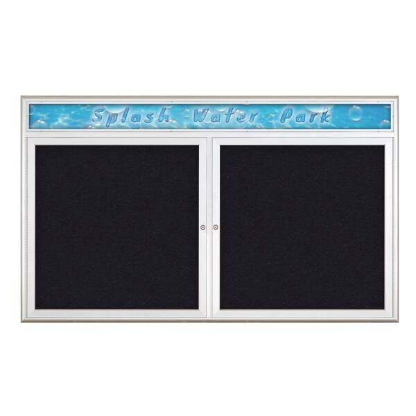 Double Door Radius Corkboard With Header